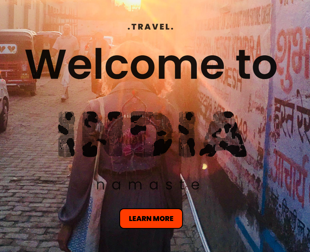 India TRAVEL Website Homepage